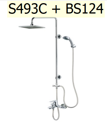 Bộ Sen cây tắm BS124 + Vòi sen NL S493C - CAESAR