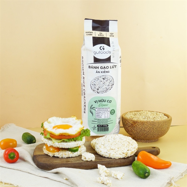 Bánh gạo lứt ăn kiêng GUfoods (170g) - Vị hữu cơ