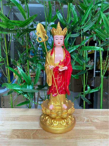 Tượng Địa Tạng đứng 40cm composite vẽ màu