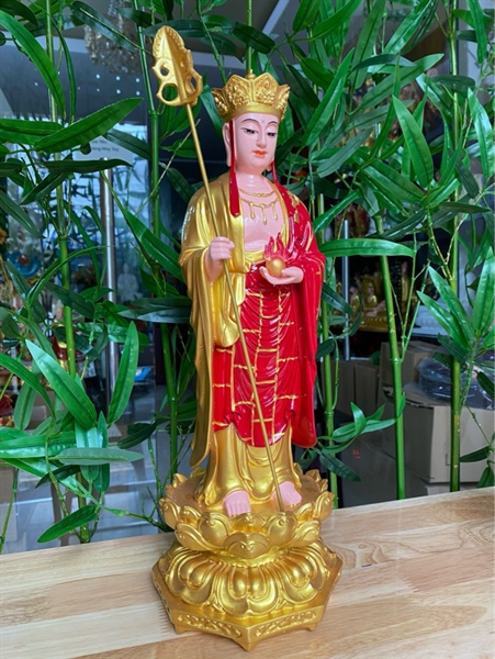 Tượng Địa Tạng đứng 43cm vẽ màu