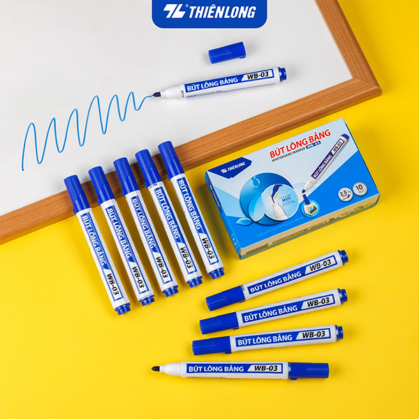 Bút lông bảng mực xanh 2.5mm Thiên Long WB-03 H10