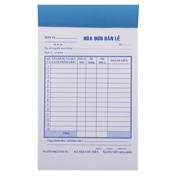 Hóa đơn 1 liên A5 Dana 100 tờ
