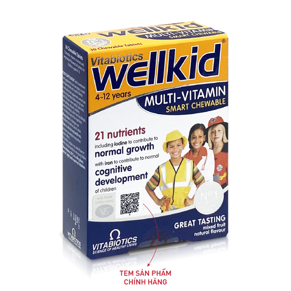 Wellkid Multi - Vitamin Smart Chewable Vitabiotics - Tăng cường sức đề kháng