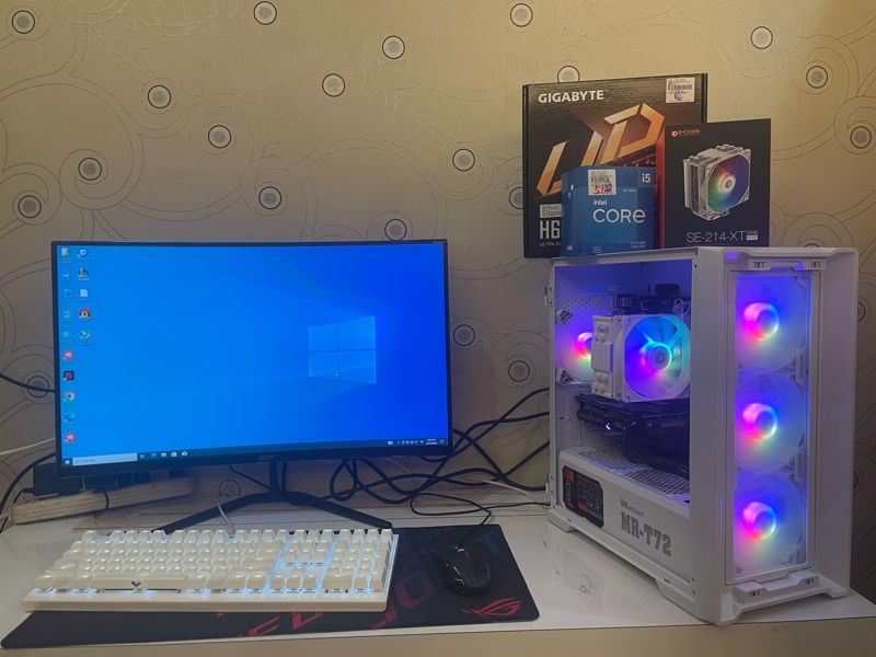 PC GAMING GIÁ 25000 h610/ i5 12400f/ ram 16gb/ ssd 256gb/ gtx 1660 supper / màn 24inch