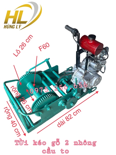 Máy tời kéo gỗ có Ngắt To 2 nhông cầu to đại