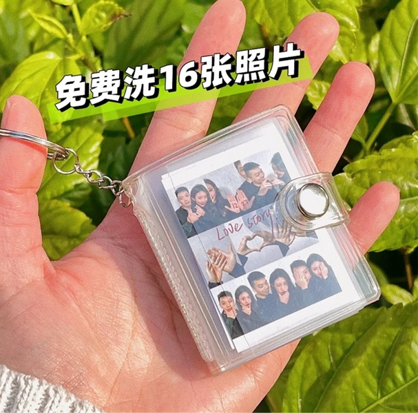 Móc khoá album ảnh màu trơn