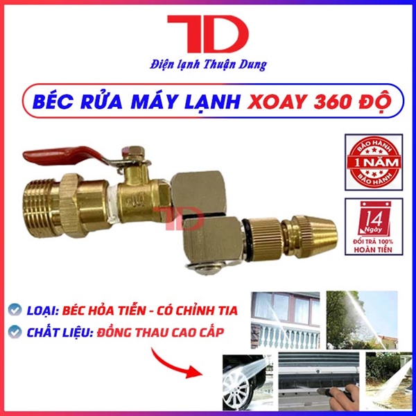 Béc rửa máy lạnh xoay 360 - (Loại béc hỏa tiễn - Có chỉnh tia)