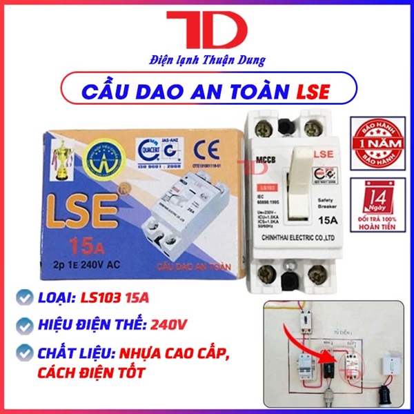 Cầu dao an toàn LSE LS103 15A, CB tự động