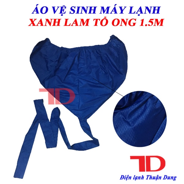 Áo vệ sinh máy lạnh màu XANH LAM loại TỔ ONG 1.5M