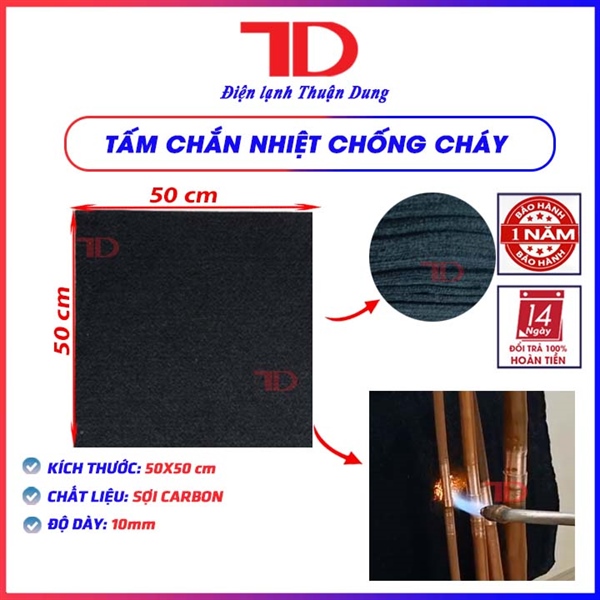 Tấm chắn nhiệt, tấm chống cháy cháy bằng sợi Carbon kích thước 500x500 cm, dày 10 mm
