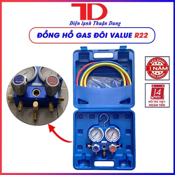 ĐỒNG HỒ ĐO ÁP SUẤT GAS MÁY LẠNH VALUE R22 (5 cái/thùng)
