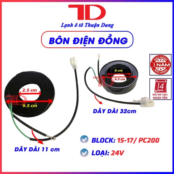 BD105B-Bôn điện đồng Block 15-17/ PC200 loại 24V