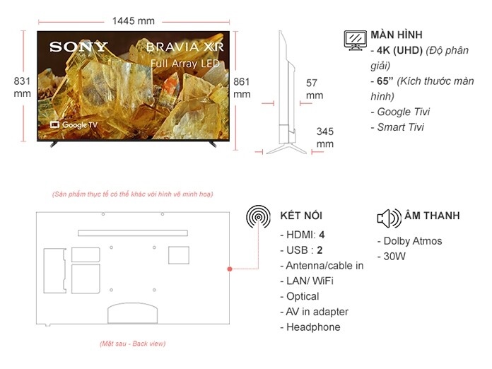 Google Tivi Sony 4K 65 inch XR-65X90L 2023 - MALAYSIA