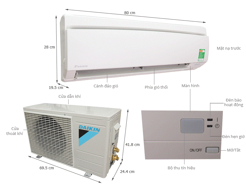 Điều hòa Daikin 2 chiều 9000BTU inverter FTHF25VAVMV