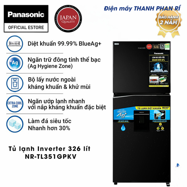 Tủ lạnh Panasonic Inverter 326 lít NR-TL351GPKV