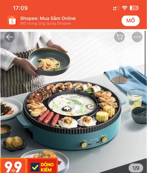 Nồi lẩu nướng đa năng 2 trong 1