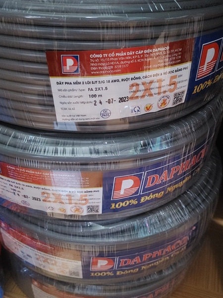 DÂY BỌC DAPHACO 2×1.5 CUỘN
