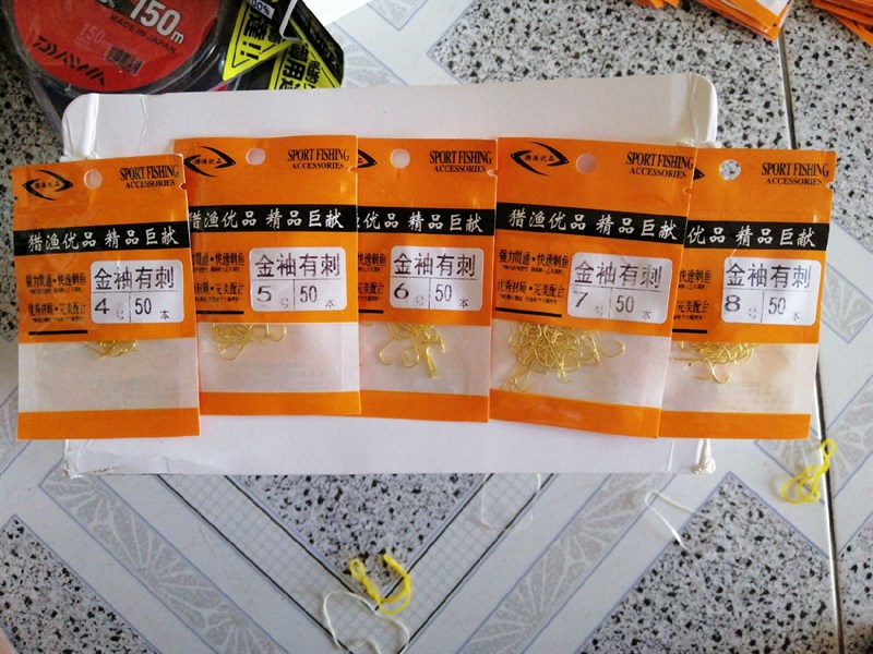 LƯỠI CÂU vàng ( bịt 50 cái) Số 4,5,6,7,8