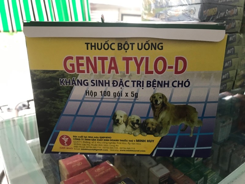 MH-Genta tylo-D kháng sinh chó mèo 5g( ói bỏ ăn, tiêu chảy, viêm)