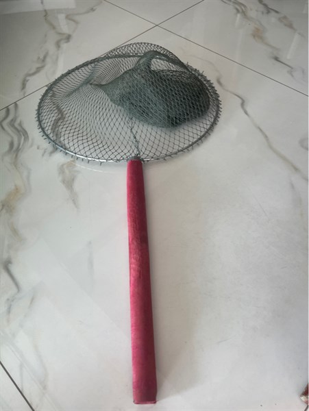 Vợt cá cán cây 4T tròn lưới cào xanh 2p