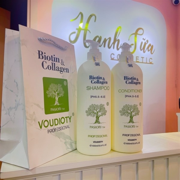 BỘ DẦU GỘI VÀ DẦU XẢ BIOTIN COLLAGEN PASIORI TM 2021 PHỤC HỒI MỀM MƯỢT NGĂN GÃY RỤNG 1000ML
