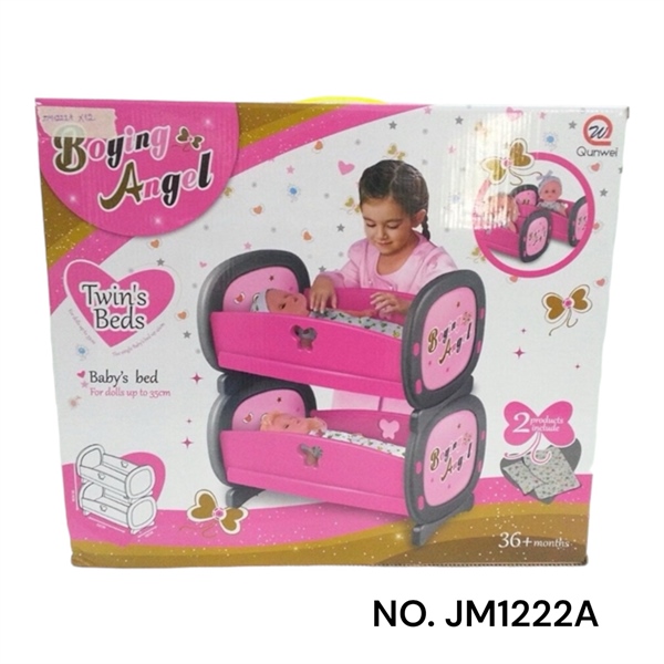 JM1222A HỘP BÉ (BABY) 2C TRAI, GÁI + GIƯỜNG 2 TẦNG+ NỆM, GỐI