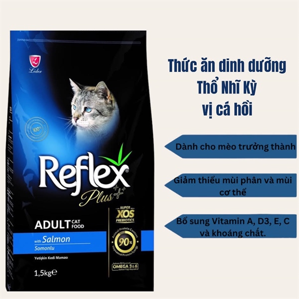 THỨC ĂN CAO CÂP MÈO REFLEX PLUS cá hồi 1,5KG