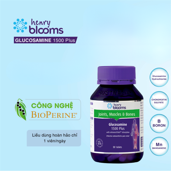 Glucosamine 1500 plus chai 30v Henry Blooms