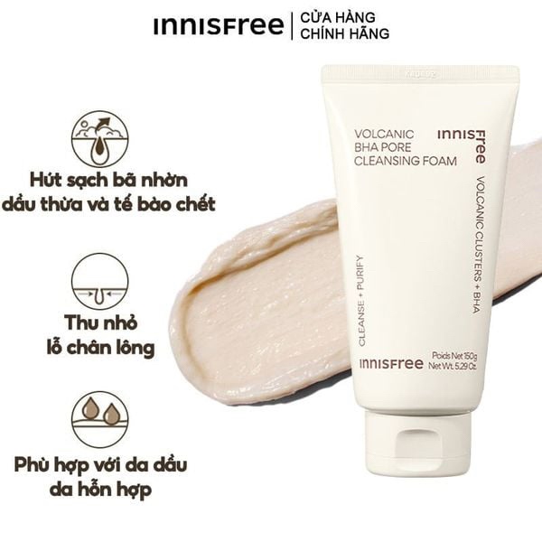 Sữa rửa mặt kiểm soát nhờn Innisfree Volcanic Pore Cleansing Foam 150ml