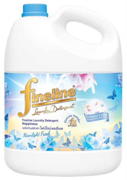 (467) FINELINE HAPPINESS MOONLIGHT Nước Giặt quần áo kháng khuần màu xanh dương 3L