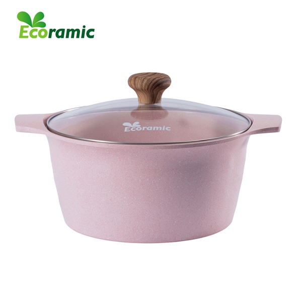 NỒI ĐÁY TỪ 18CM ECORAMIC PLATINUM - HỒNG