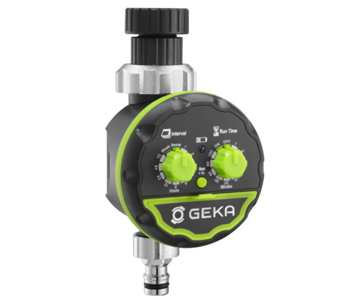 GEKA Automatic Water Timer elect.,batt,G3/4 +G1 tap connec.,1 way