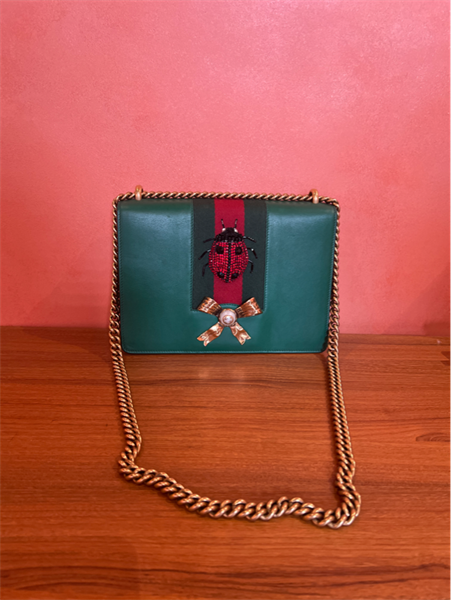 Túi Gucci xanh nơ vàng +