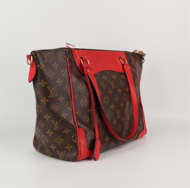 Túi LV hoa nâu viền đỏ +