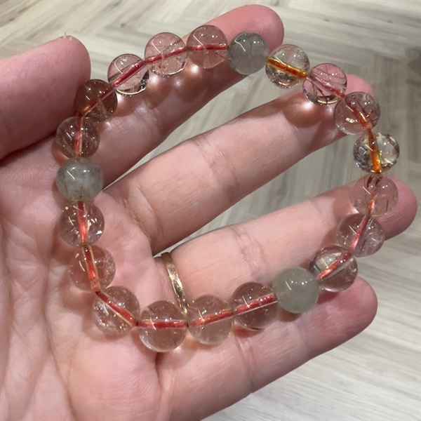 Vòng tay thạch anh tóc đa sắc +