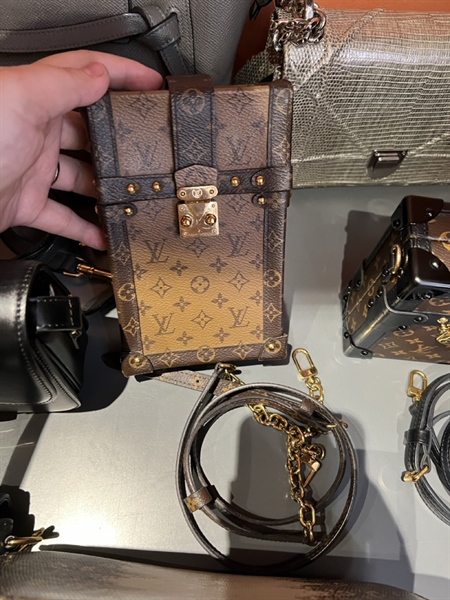 Túi LV hoa nâu chữ nhật size 12 +