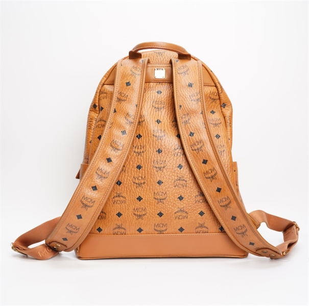 Balo MCM nâu phối sọc đỏ TB+