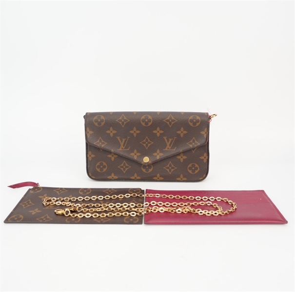 Túi LV hoa nâu nút vàng TB +