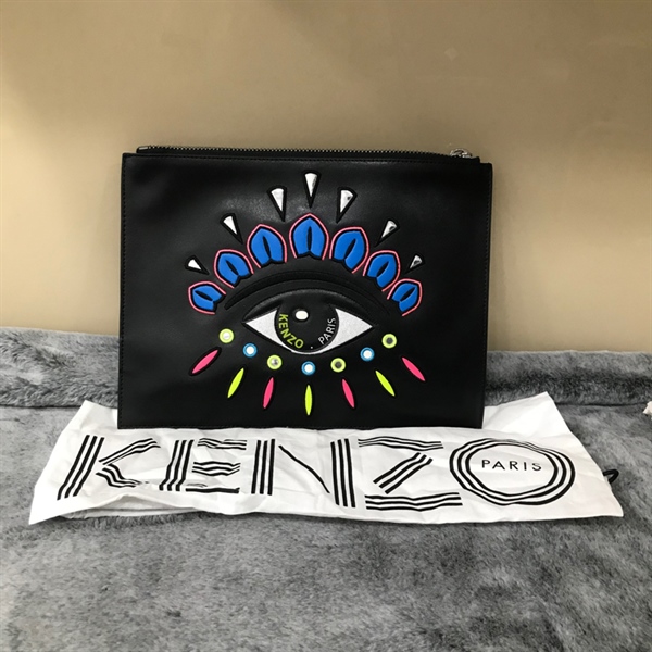 Túi Clutch Kenzo Đen Hình Con Mắt KG+