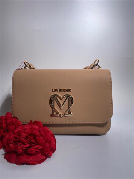 Túi Love Moschino chữ nhật kem KG+