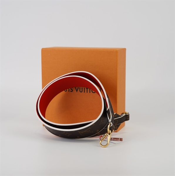 Strap LV hoa nâu lòng đỏ+