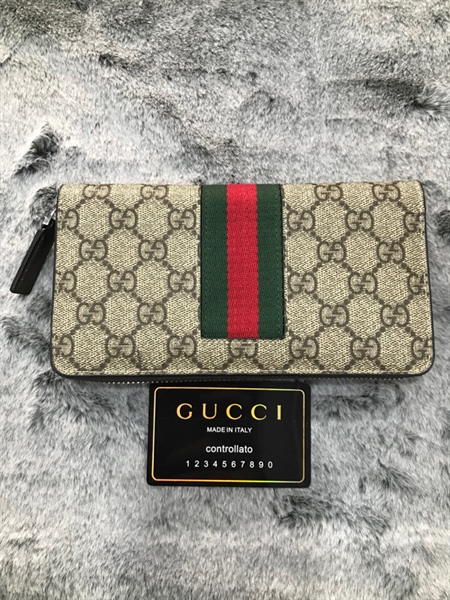 Ví GG Xám Phối Đỏ Xanh Rêu Con Ong+