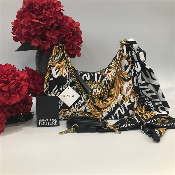 Túi versace vải đen vàng