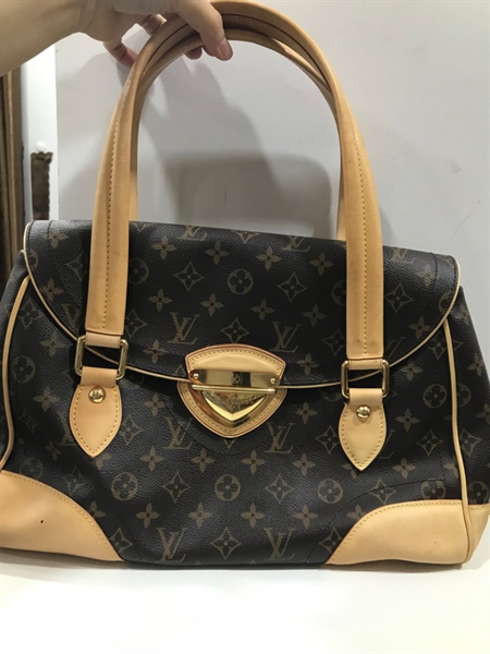 Túi LV Hoa Nâu Quai Vàng+