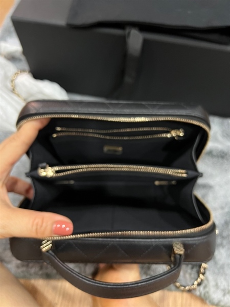Túi Chanel hộp vuông đen+