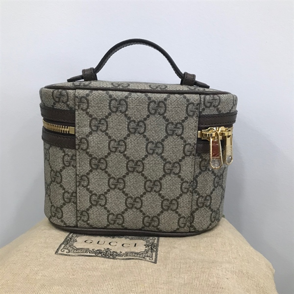 Túi Vanity GG Xám Nâu+