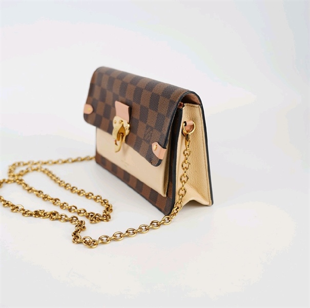 Túi LV kẹp nách ô vuông nâu phối kem KG+