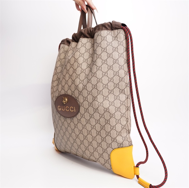 Balo GG rút xám nâu đầu hổ 35cm TB+