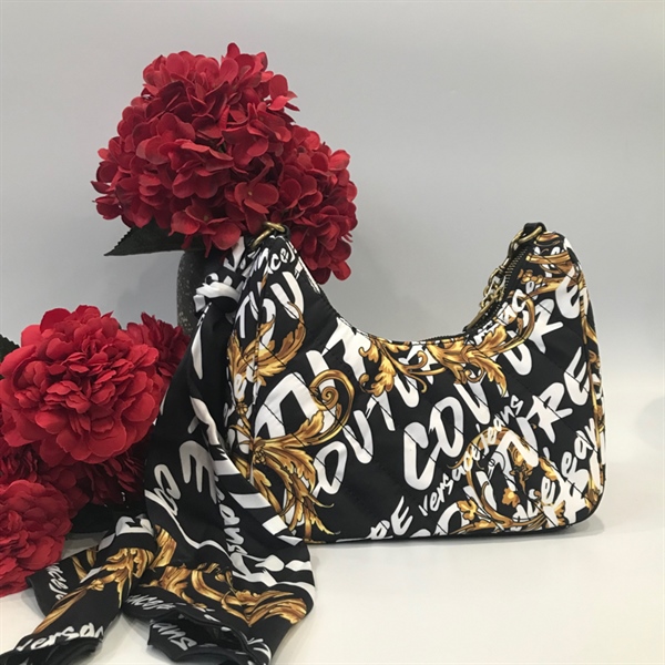 Túi versace vải đen vàng