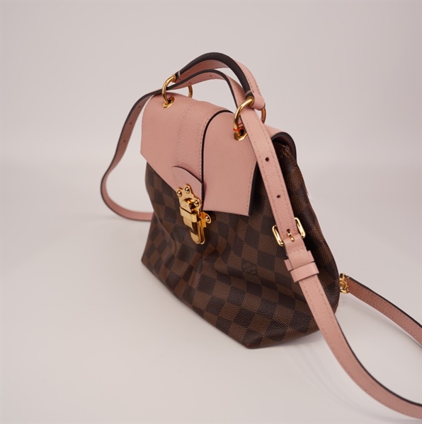 Balo LV ô vuông nâu nắp hồng KG+